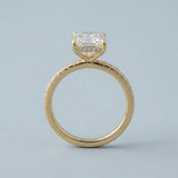 Emerald Hidden-Halo French Pavé Ring Setting