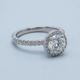 Classic Round Halo Engagement Ring Setting