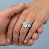 Radiant and Pear Lab-Grown Diamond Ring — 3.93 ct tw