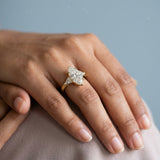 Marquise and Shield Three-Stone Ring Setting