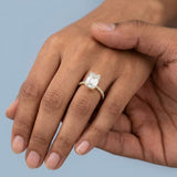 Emerald Hidden-Halo French Pavé Ring Setting