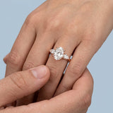 Oval and Pear Three-Stone Engagement Ring Setting