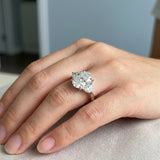 Oval and Half-Moon Lab-Diamond Ring Setting