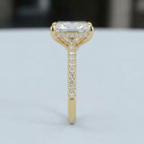 Radiant Vintage-Inspired Hidden-Halo Ring Setting