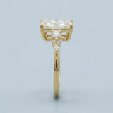 Radiant and Round Three-Stone Engagement Ring Setting