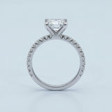 Princess Four-Prong Pavé Engagement Ring Setting