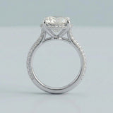 Oval Cathedral Halo Three-Row Pavé Ring Setting