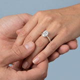 Two-Tone Oval Aerial-Halo Ring Setting