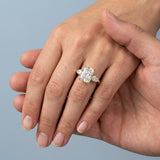 Radiant and Pear Lab-Grown Diamond Ring — 3.93 ct tw