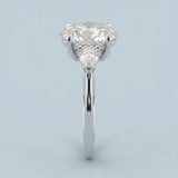 Oval and Pear Three-Stone Engagement Ring Setting