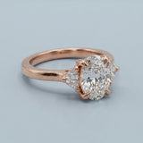 Oval and Half-Moon Lab-Diamond Ring Setting