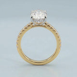 Two-Tone Oval Aerial-Halo Ring Setting