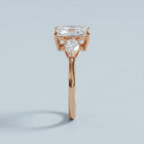 Radiant and Pear Lab-Grown Diamond Ring — 3.93 ct tw
