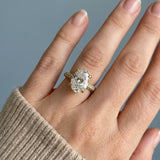 Oval Three-Row Pavé Engagement Ring Setting