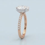 Two-Tone Oval Aerial-Halo Ring Setting