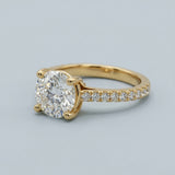 Round Cathedral Polished-Prong Ring Setting