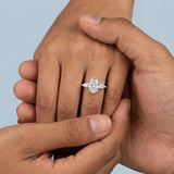 Oval and Pear Three-Stone Engagement Ring Setting