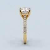 Round Cathedral Polished-Prong Ring Setting