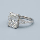 Radiant and Round Three-Stone Engagement Ring Setting