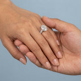 Oval Cathedral Halo Three-Row Pavé Ring Setting