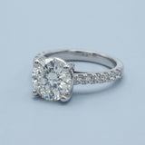 Round Cathedral Polished-Prong Ring Setting