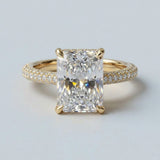 Radiant Vintage-Inspired Hidden-Halo Ring Setting