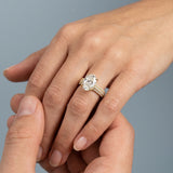 Oval Three-Row Pavé Engagement Ring Setting