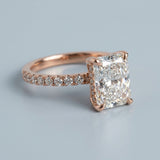 Radiant Hidden-Halo French Pavé Ring Setting