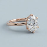Oval Six-Prong Cathedral Engagement Ring Setting