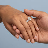Oval Three-Row Pavé Engagement Ring Setting