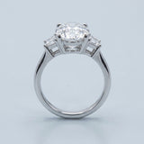Oval and Baguette Three-Stone Ring Setting