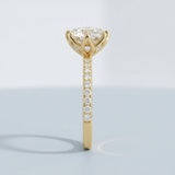 Round Petal Pavé Lab-Grown Diamond Ring — 2.00 ct Centre Minimum