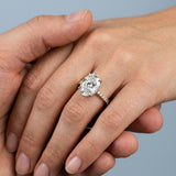 Two-Tone Oval Side-Edge Halo Diamond Ring
