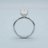 Pear Petite-Basket Hidden-Halo Ring Setting. Three prong. Two-tone