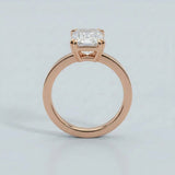 Emerald Flat-Band Solitaire Engagement Ring Setting