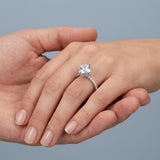 Round Petal Pavé Engagement Ring Setting