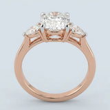 Oval and Pear Three-Stone Engagement Ring Setting