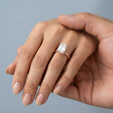 Emerald Diamond-Prong Hidden-Halo Ring Setting
