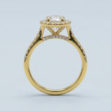 Oval Halo Diamond Pavé Engagement Ring Setting