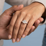 Radiant and Pear Lab-Grown Diamond Ring — 3.93 ct tw