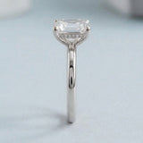 Emerald Diamond-Prong Hidden-Halo Ring Setting