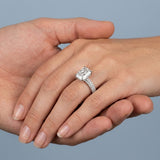 Radiant Three-Row Pavé Engagement Ring Setting