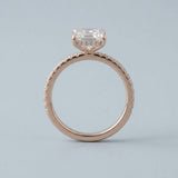 Emerald Hidden-Halo French Pavé Ring Setting