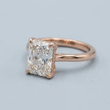 Radiant Hidden-Halo Engagement Ring Setting