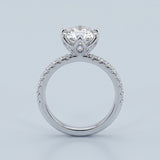 Round Petal Pavé Engagement Ring Setting
