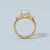 Radiant and Pear Lab-Grown Diamond Ring — 3.93 ct tw