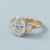Oval and Baguette Three-Stone Ring Setting