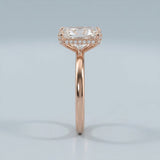 Radiant Hidden-Halo Diamond-Prong Ring Setting