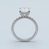 Radiant Hidden-Halo French Pavé Ring Setting