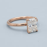 Radiant Hidden-Halo Diamond Engagement Ring Setting